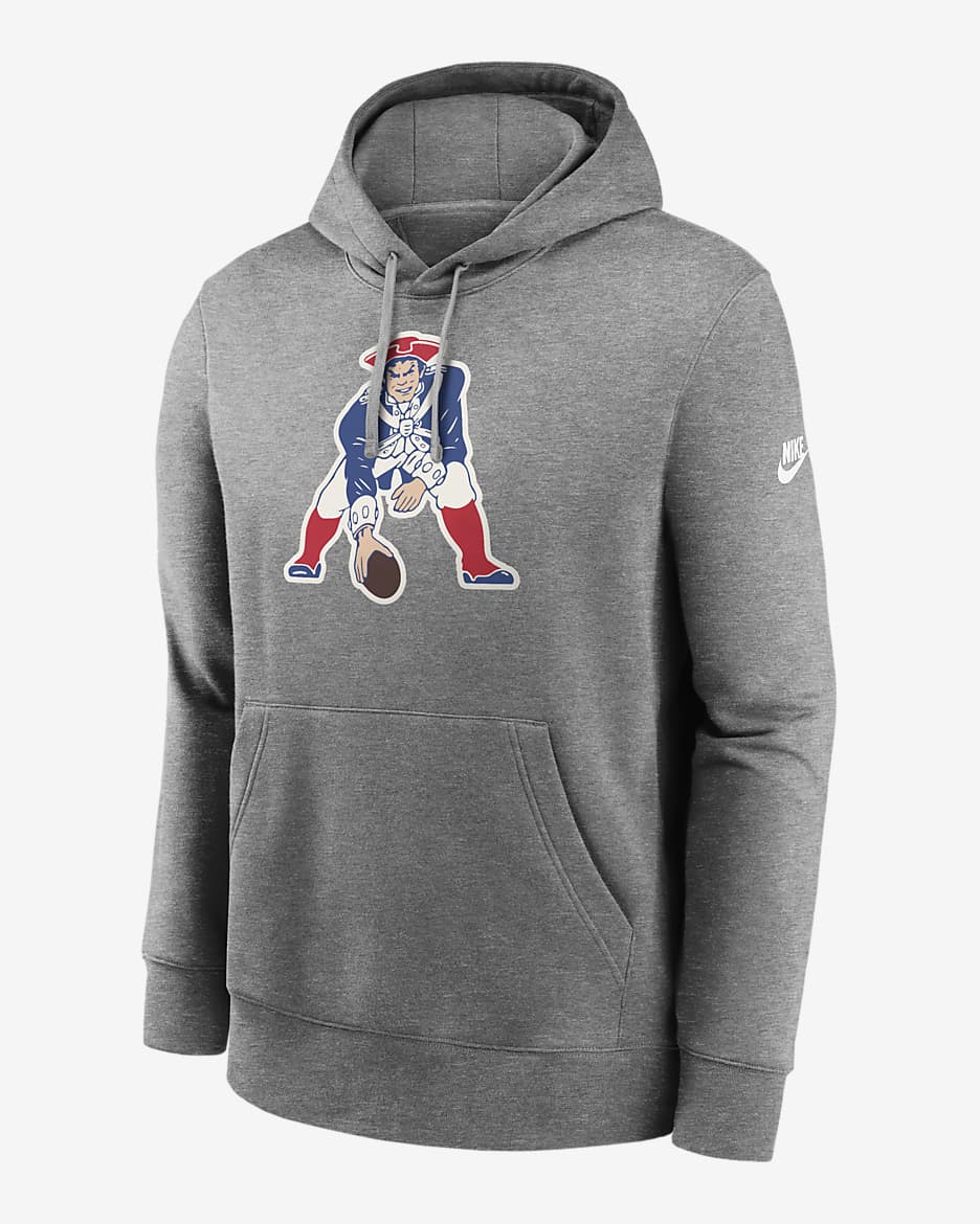 New England Patriots Rewind Club Logo Men s Nike NFL Pullover Hoodie